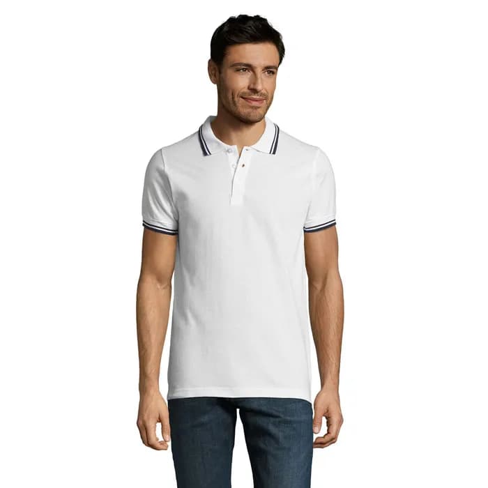PASADENA HERREN POLO 200 - PASADENA MEN - Weiß/Marine