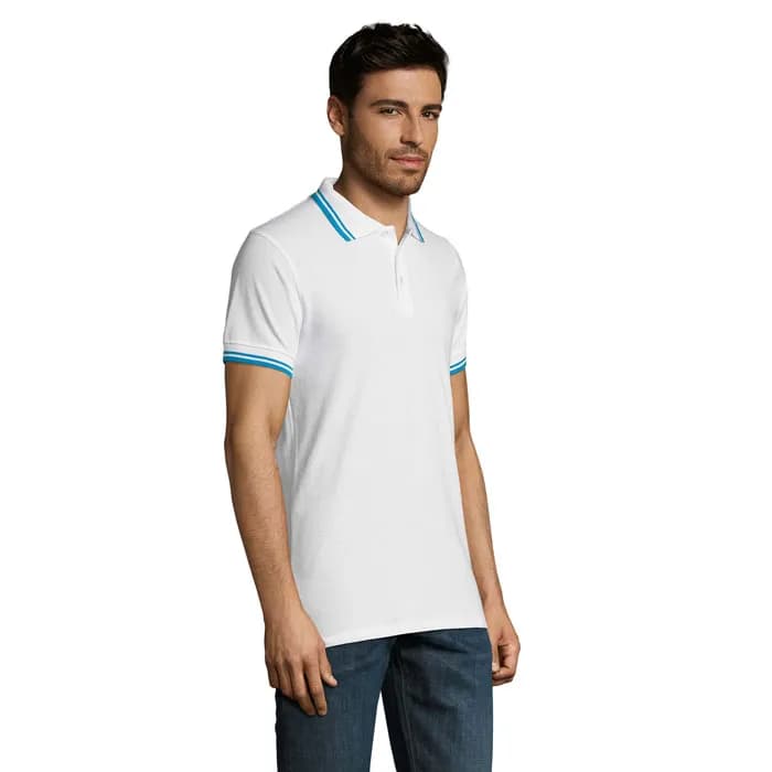 PASADENA HERREN POLO 200 - PASADENA MEN - White/Aqua