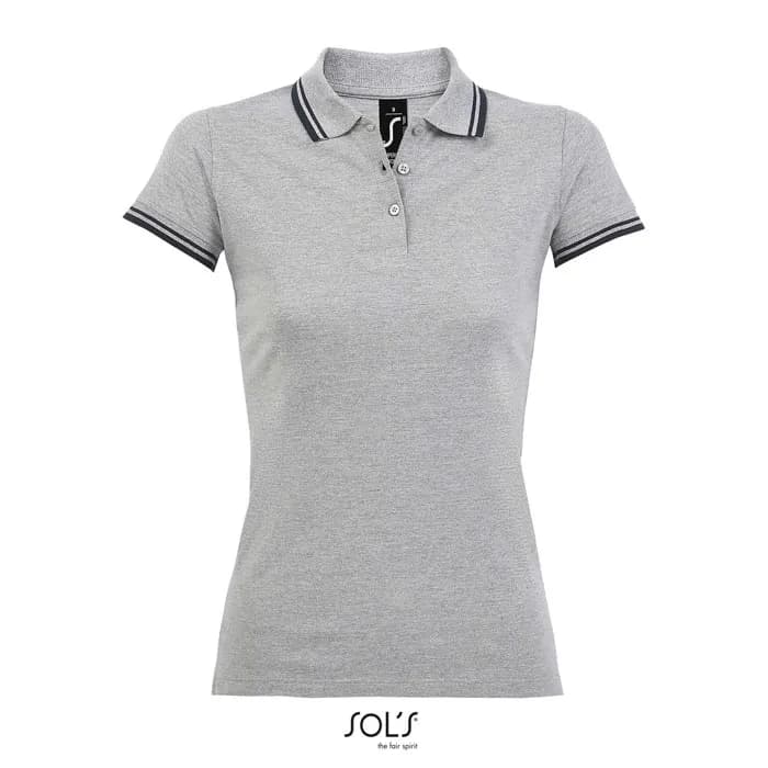 PASADENA Damen Polo 200g - PASADENA WOMEN - Grey Melange/ French Navy