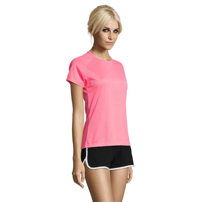 SPORTY DAMENT-SHIRT 140g - SPORTY WOMEN - Neon-Rosa 2