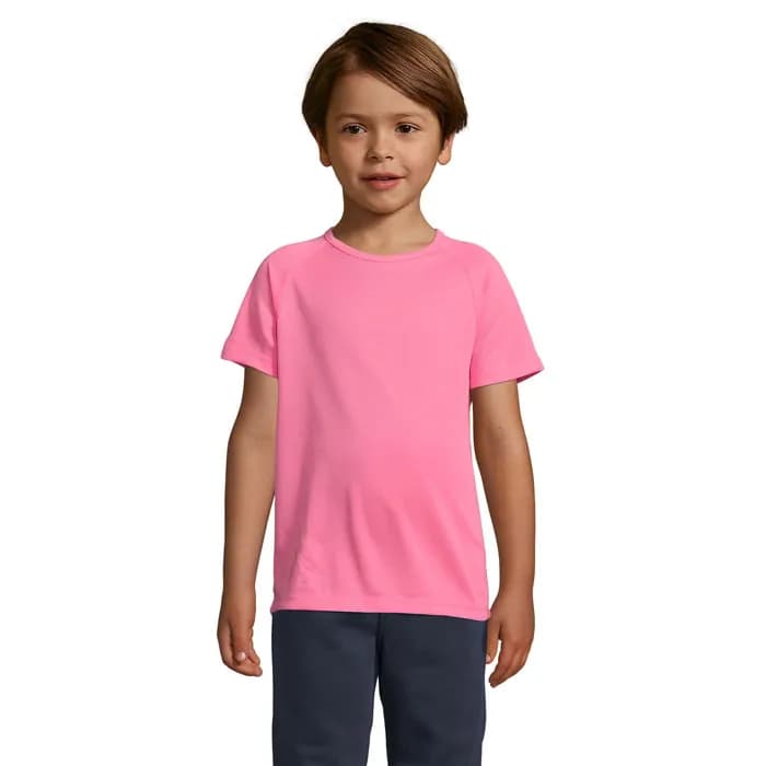 SPORTY KINDERT-SHIRT 140g - SPORTY KIDS - Neon-Rosa 2