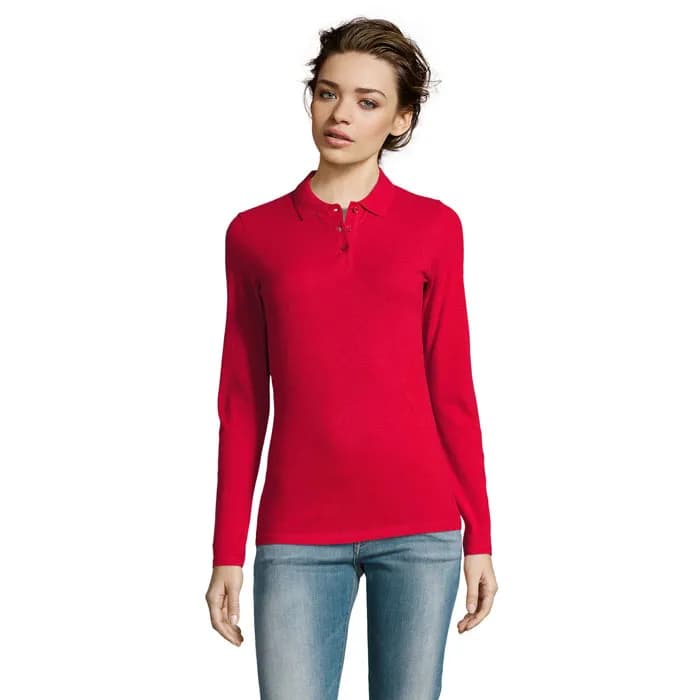 PERFECT LSL WOMEN POLO 180 - PERFECT LSL WOMEN - Red