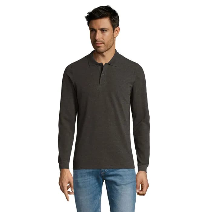 PERFECT LSL MEN POLO 180 - PERFECT LSL MEN - Charcoal Melange