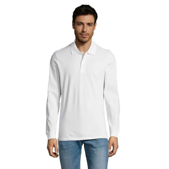 PERFECT LSL MEN POLO 180 - PERFECT LSL MEN - White