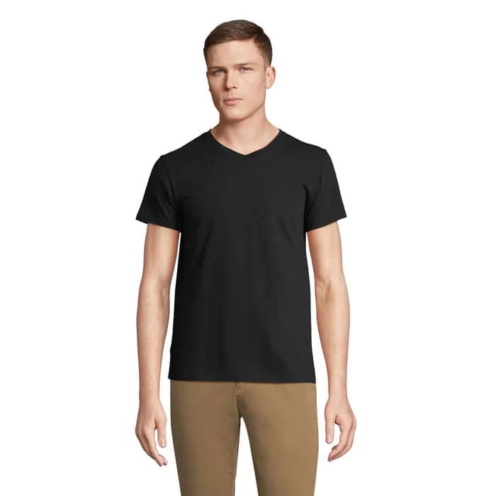 REGENT V  V-NECK T-SHIRT - REGENT V - Deep Black