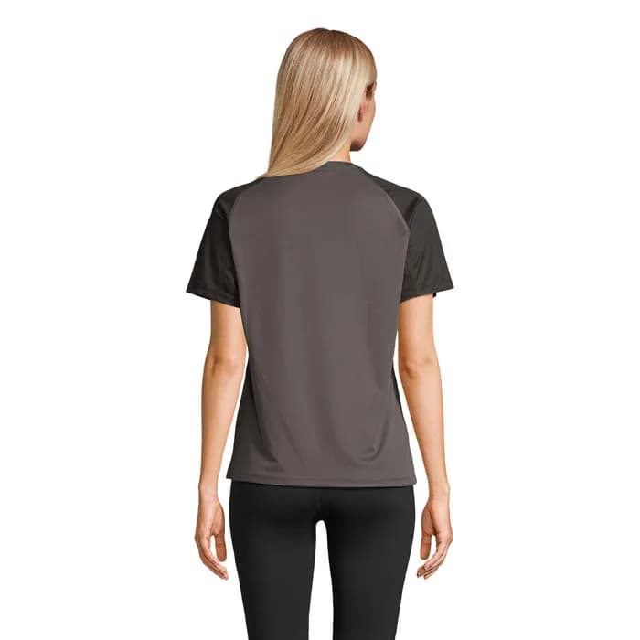 VORTEX WOMEN RAGLAN T-SHIRT - VORTEX WOMEN - Black/Charcoal Grey