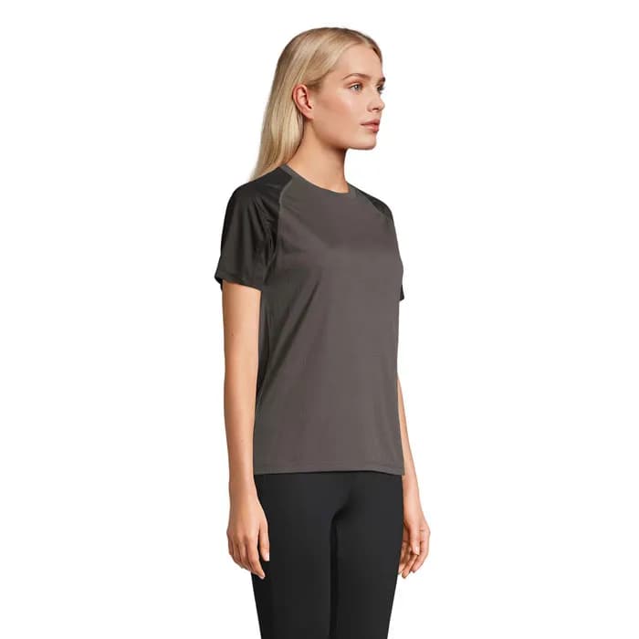 VORTEX WOMEN RAGLAN T-SHIRT - VORTEX WOMEN - Black/Charcoal Grey