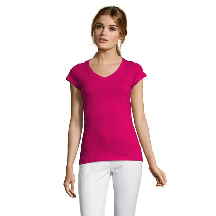 MOON DAMENT-SHIRT 150g - MOON - Fuchsia
