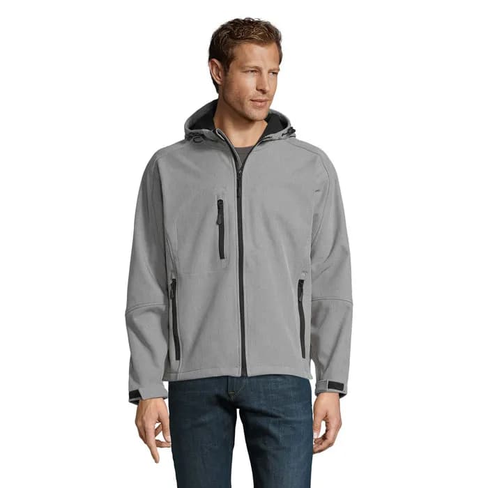 REPLAY HERREN SOFTSHELL - REPLAY MEN - Graue Melange