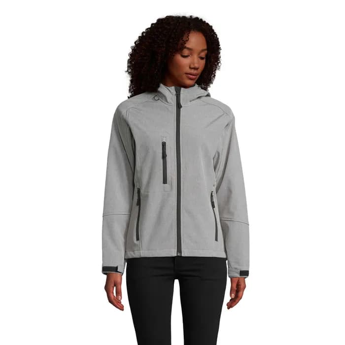 REPLAY DAMEN HOOD SOFTSHELL - REPLAY WOMEN - Graue Melange