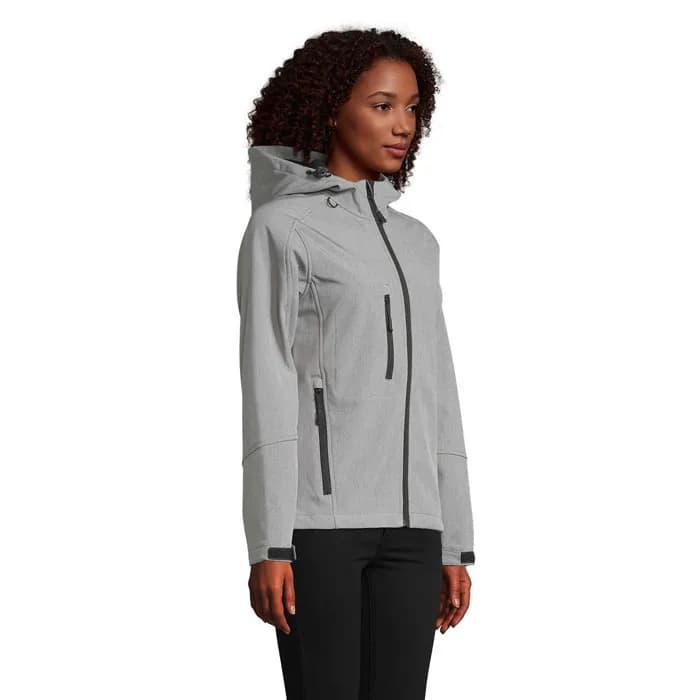 REPLAY DAMEN HOOD SOFTSHELL - REPLAY WOMEN - Graue Melange