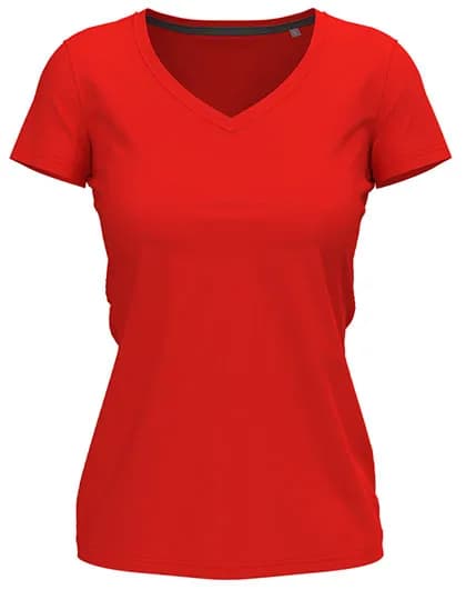 Stretch-T V-Neck Women - Scarlet Red