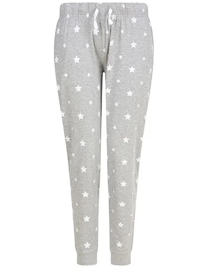 Women´s Cuffed Lounge Pants - Heather Grey/White Stars