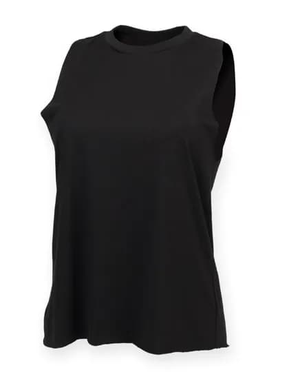 Women´s High Neck Slash Armhole Vest - Black