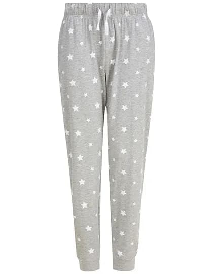 Unisex Cuffed Lounge Pants - Heather Grey/White Stars