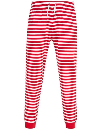 Unisex Cuffed Lounge Pants - Red/White Stripes