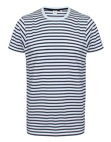 Unisex Striped T - White/Oxford Navy