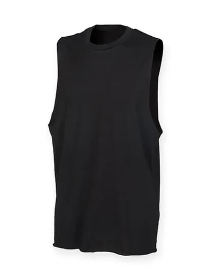 Men´s High Neck Slash Armhole Vest - Black