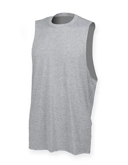 Men´s High Neck Slash Armhole Vest - Heather Grey