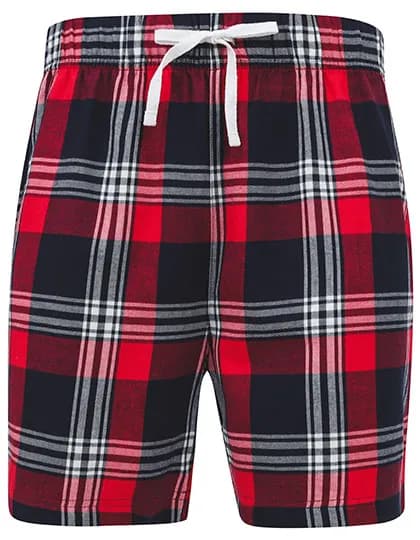 Men´s Tartan Lounge Shorts - Red-Navy Check