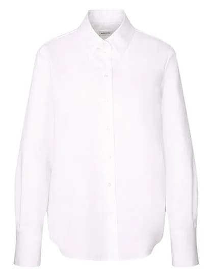 Women´s Oversize Popeline Blouse Longsleee - White