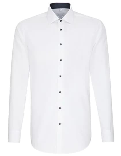 Men´s Shirt Poplin Shaped Fit Long Sleeve - White