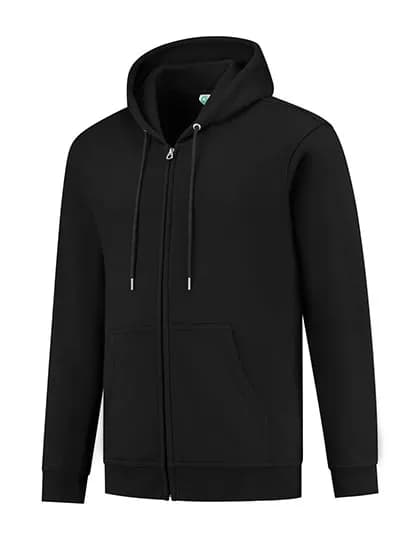 Unisex Full Zip Hooded Jacket - Deep Black
