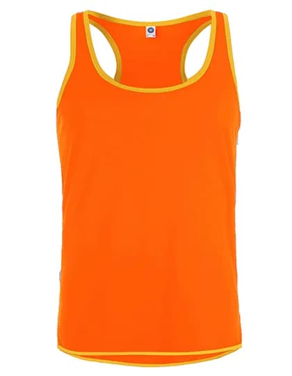 Men´s Contrast Sports Vest - Fluorescent Orange/Gold