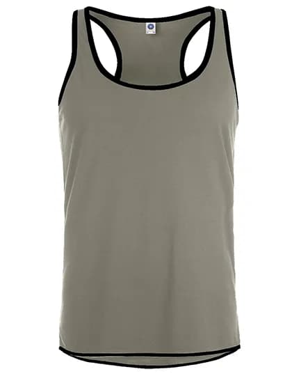 Men´s Contrast Sports Vest - Sports Grey (Melange)/Black