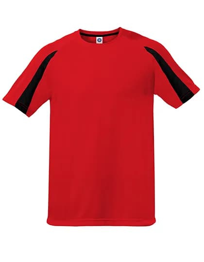 Unisex Contrast Sports T-Shirt - Fiesta Red/Black