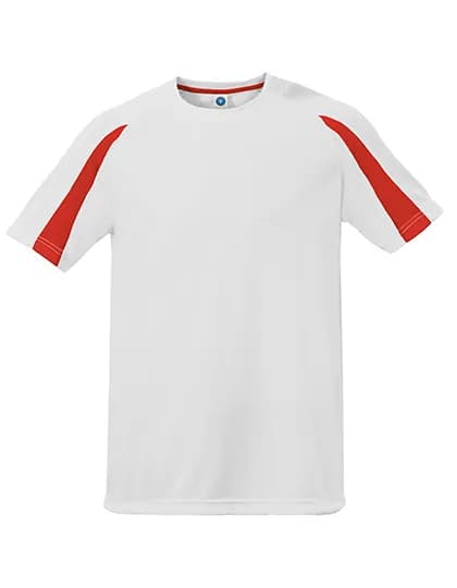Unisex Contrast Sports T-Shirt - White/Fiesta Red