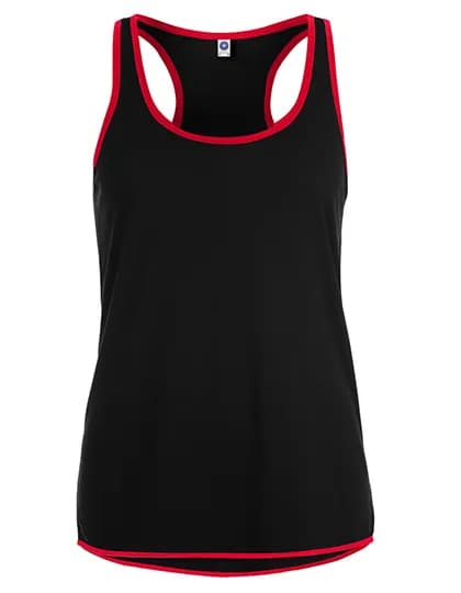 Ladies´ Contrast Sports Vest - Black/Fiesta Red
