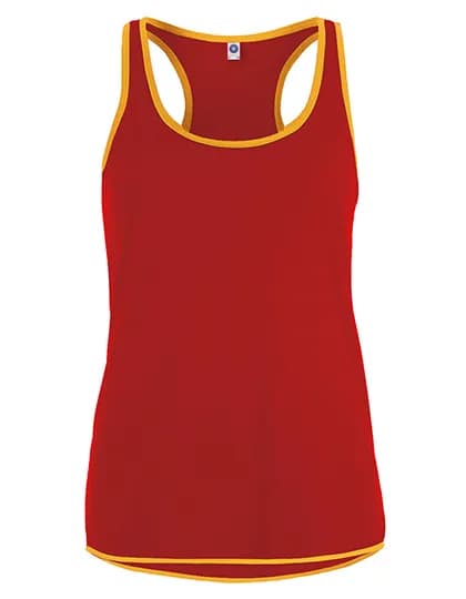 Ladies´ Contrast Sports Vest - Fiesta Red/Gold