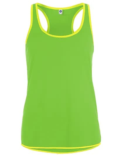 Ladies´ Contrast Sports Vest - Fluorescent Green/Fluorescent Yellow