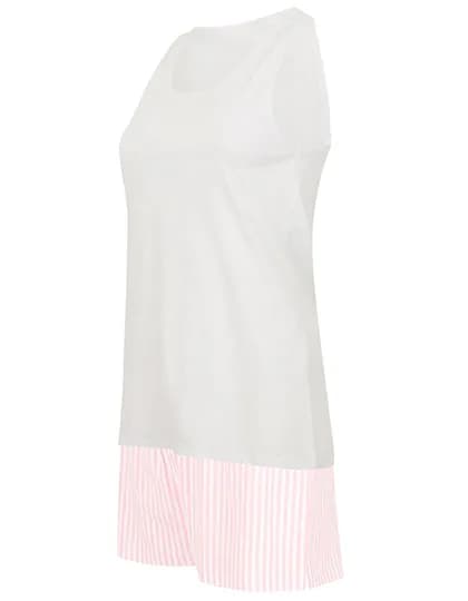 Short Pyjamas Set In A Bag - White/Pink/White Stripe