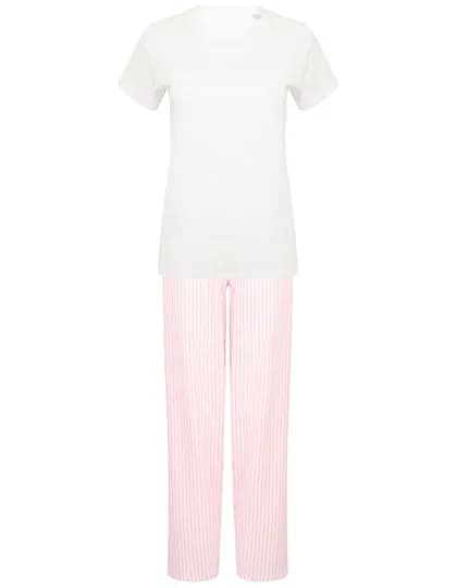 Long Pant Pyjama Set In A Bag - White/Pink/White Stripe