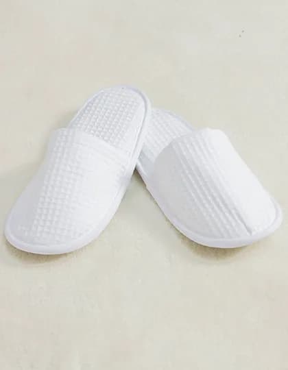 Waffle Mule Slippers - White