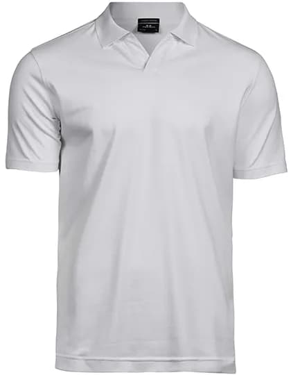 Luxury Stretch V-Neck Polo - White