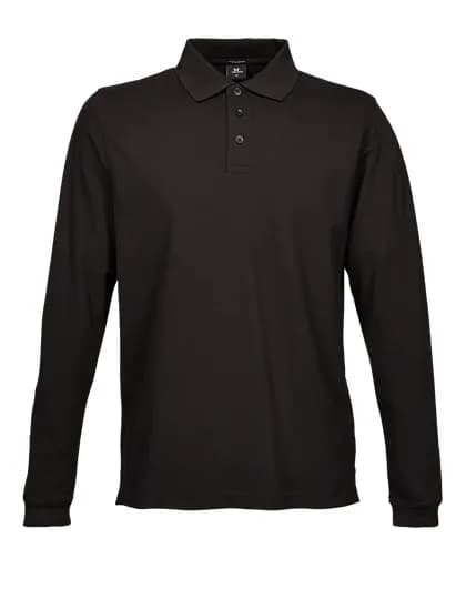 Men´s Luxury Stretch Long Sleeve Polo - Black