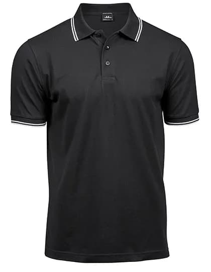Men´s Luxury Stripe Stretch Polo - Black/White
