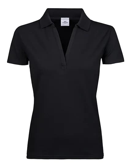 Women´s Luxury Stretch V-Neck Polo - Black