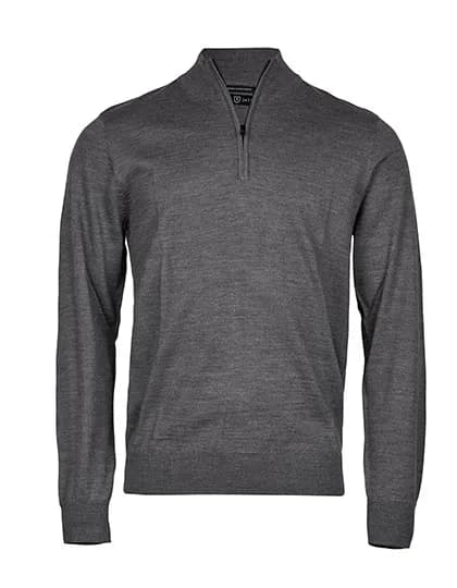 Mens Half Zip - Grey Melange