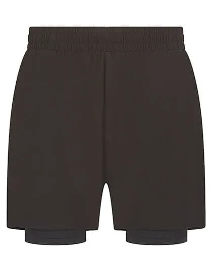 Mens Double Layer Sports Short - Black/Black
