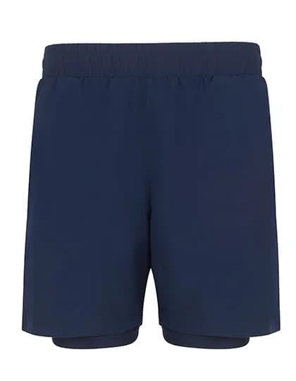 Mens Double Layer Sports Short - Navy/Navy