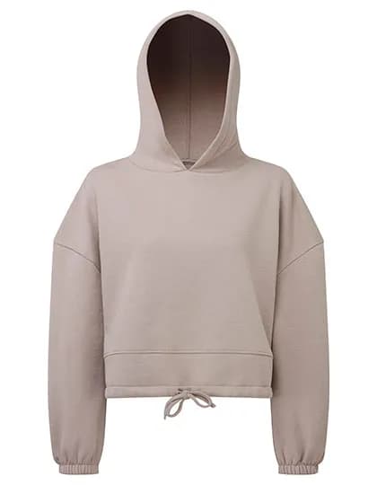 Women´s Cropped Oversize Hoodie - Stone