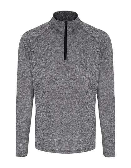Men´s Long Sleeve Performance ¼ Zip - Black Melange/Black
