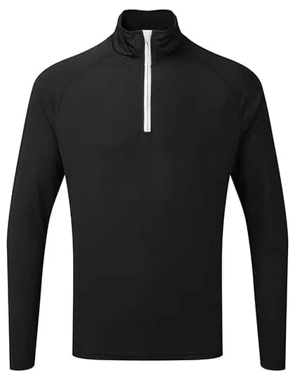 Men´s Long Sleeve Performance ¼ Zip - Black/White