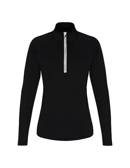 Women´s Long Sleeve Performance ¼ Zip - Black/White