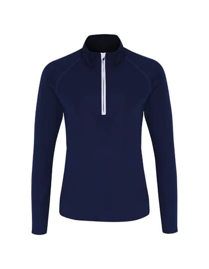 Women´s Long Sleeve Performance ¼ Zip - Navy/White