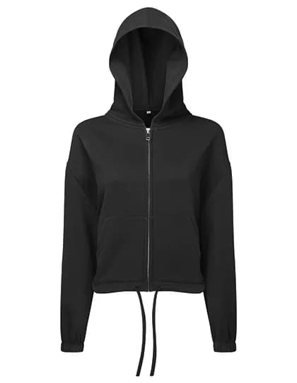 Women´s Recycled Drawstring Full-Zip Hoodie - Black